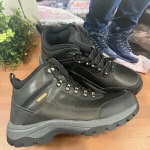 Khombu Men's Summit Black Leather Hiking Boots Size 12